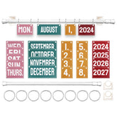ZLSPTK Boho Flip Calendar for Classroom Calendar Bulletin Board Set Flip Calendar with Holder 54 Date Cards Colorful Classroom Decorations Theme Adjustable Calendar for Teacher Home Supplies